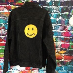 Graver of Anaheim Black Denim Jean Jacket Size XL